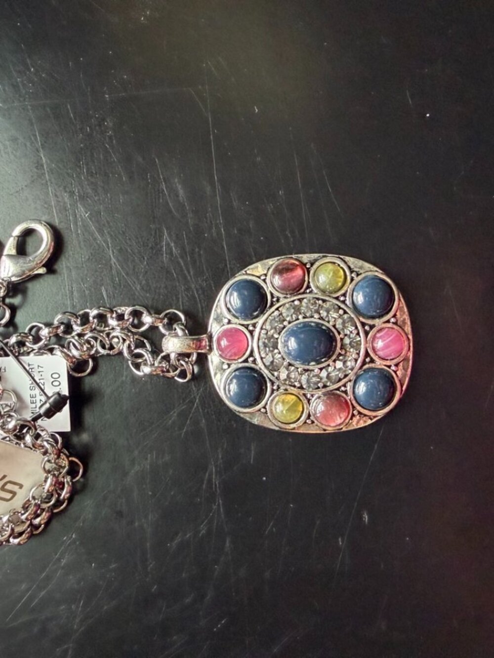 Chico's Multicolored Pendant and Silver Chain